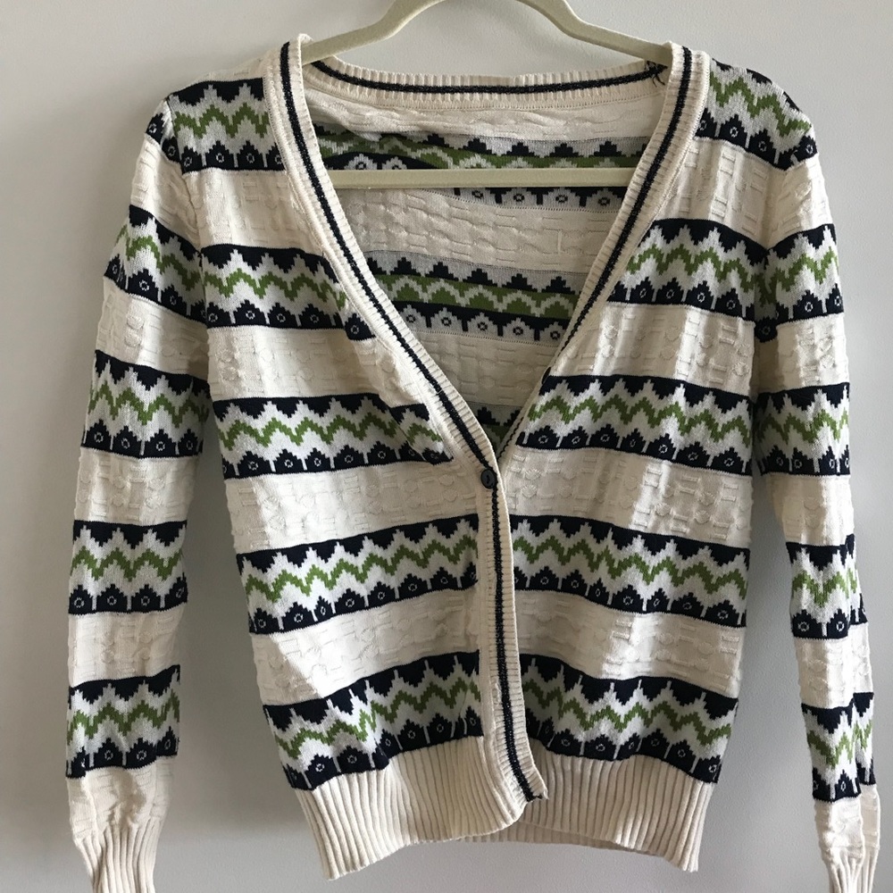 Blue Stripe Knitted Cardigan Sweater Knitwear